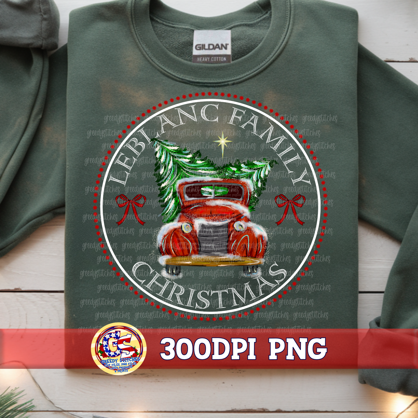 LeBlanc Family Christmas Truck PNG