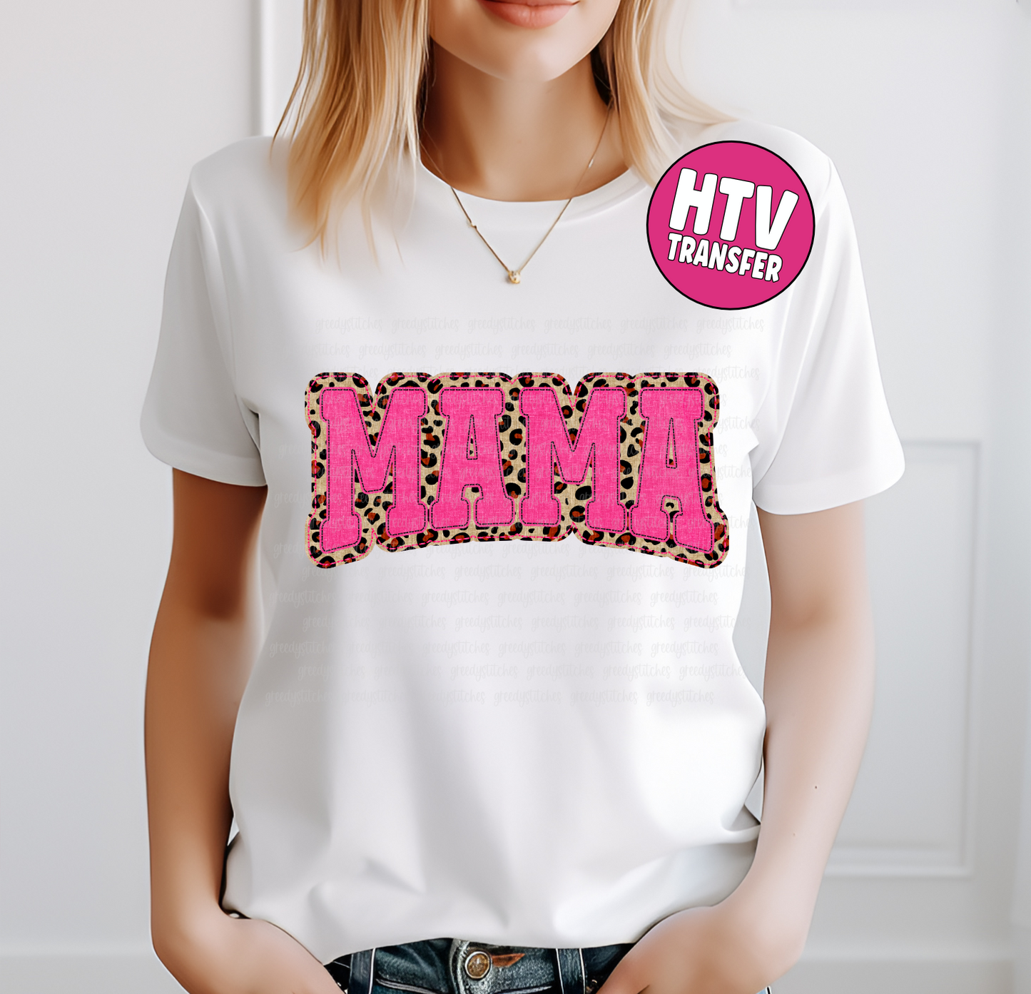 Leopard Hot Pink Mama HTV Transfer