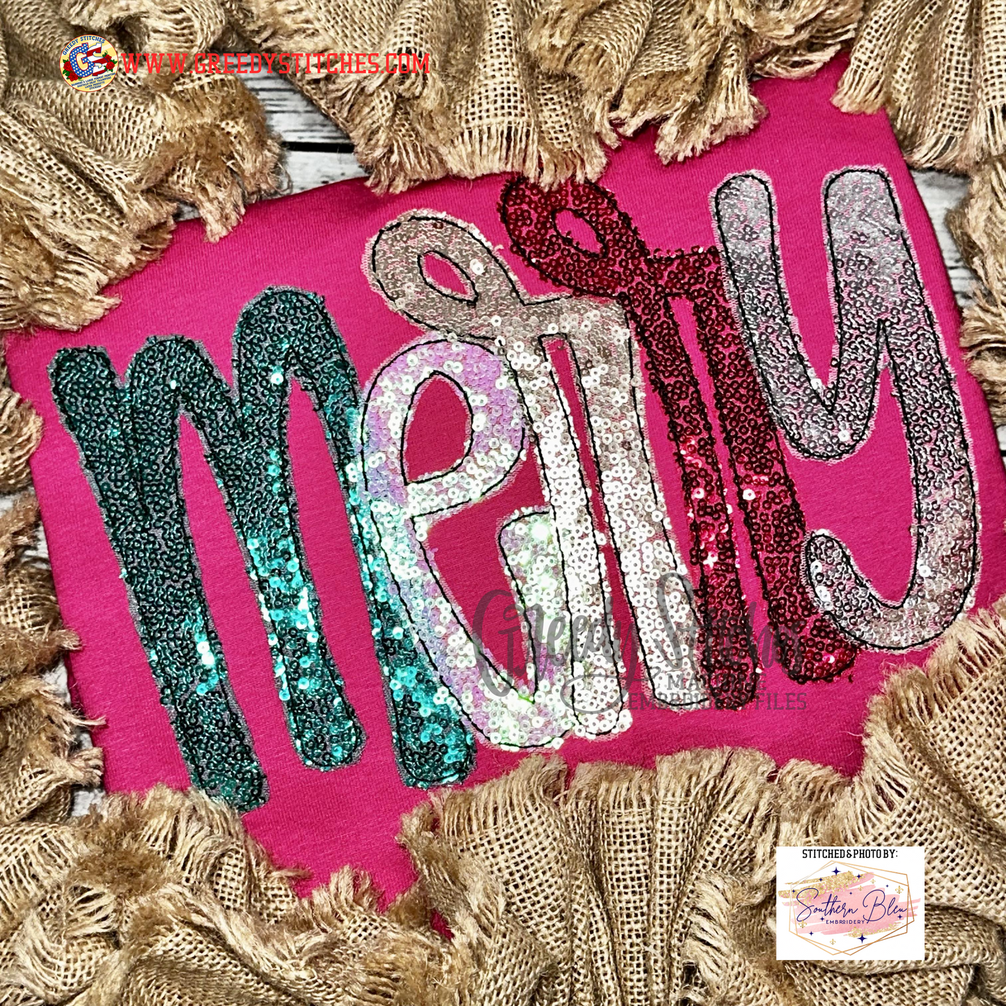 merry Bean Stitch Applique Machine Embroidery Design