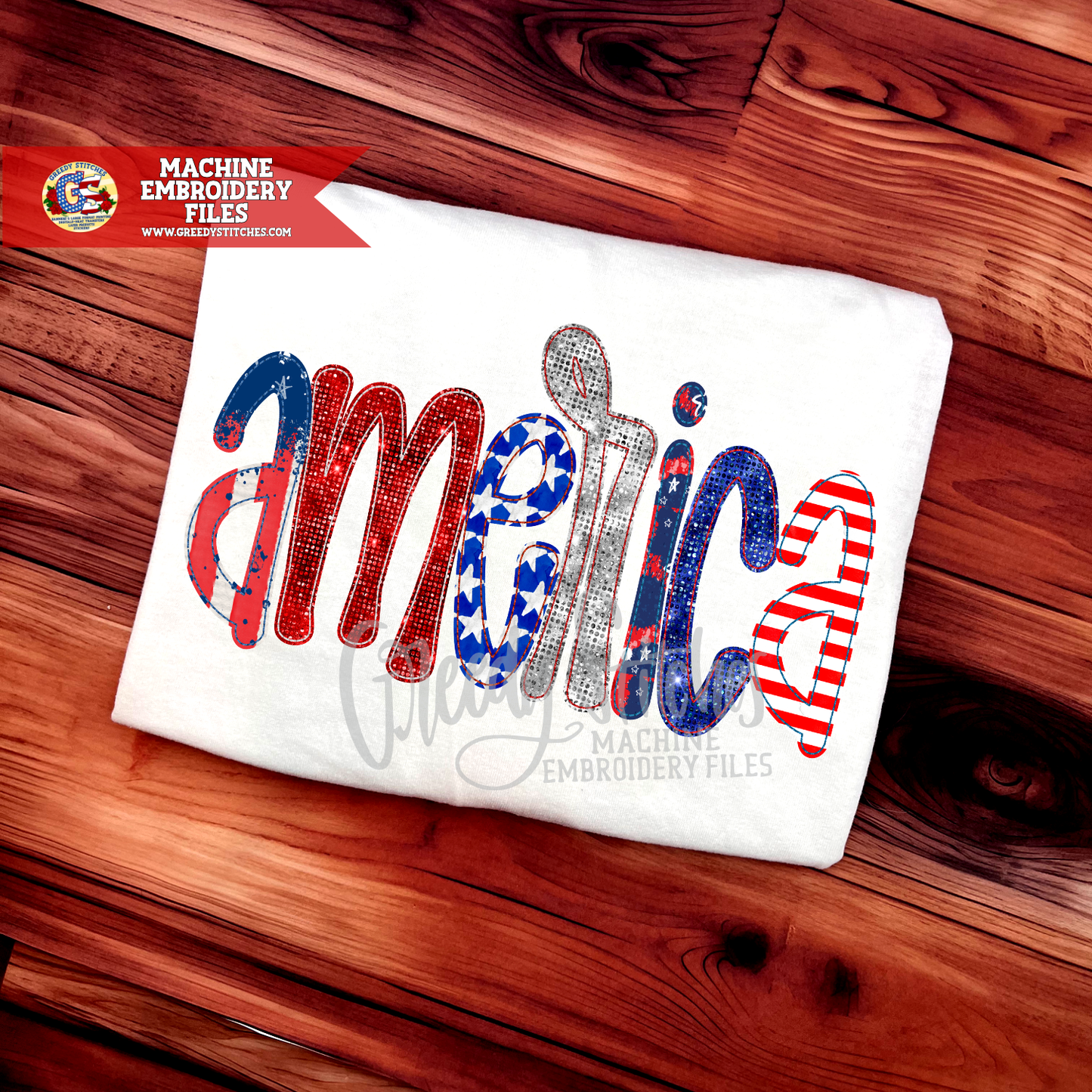America Bean Stitch Applique Machine Embroidery Design