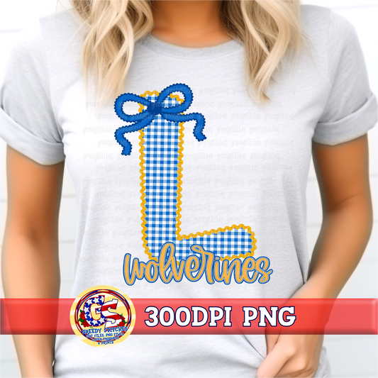 Lizana Wolverines Ricrac and Gingham PNG