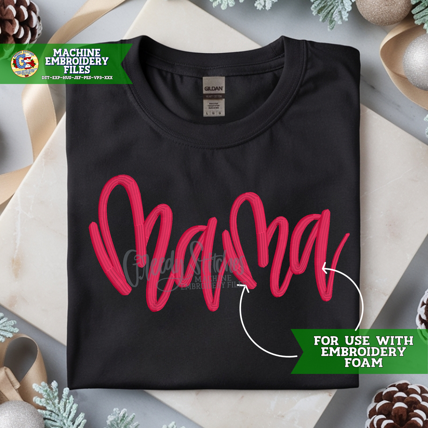 Mama PUFF Machine Embroidery Design