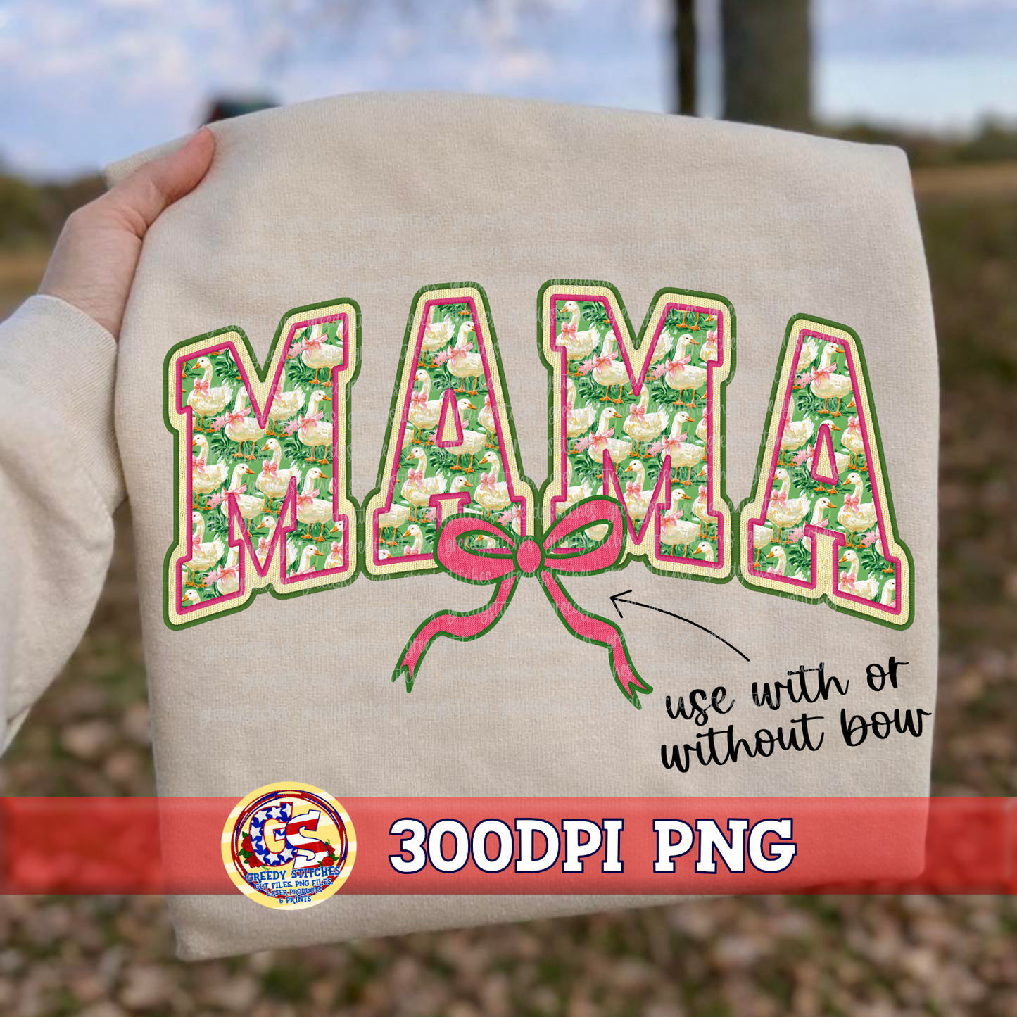 Goose Mama PNG - Faux Embroidery