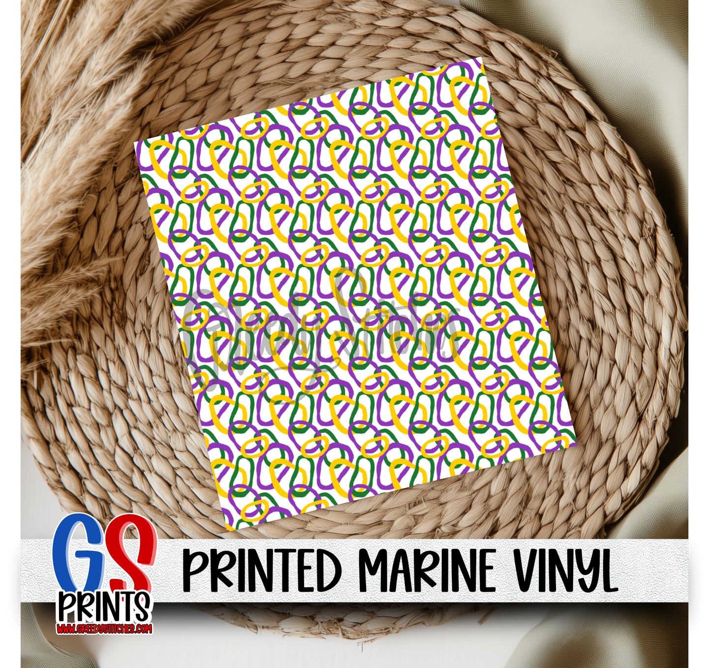 Mardi Gras Beads Marine Vinyl