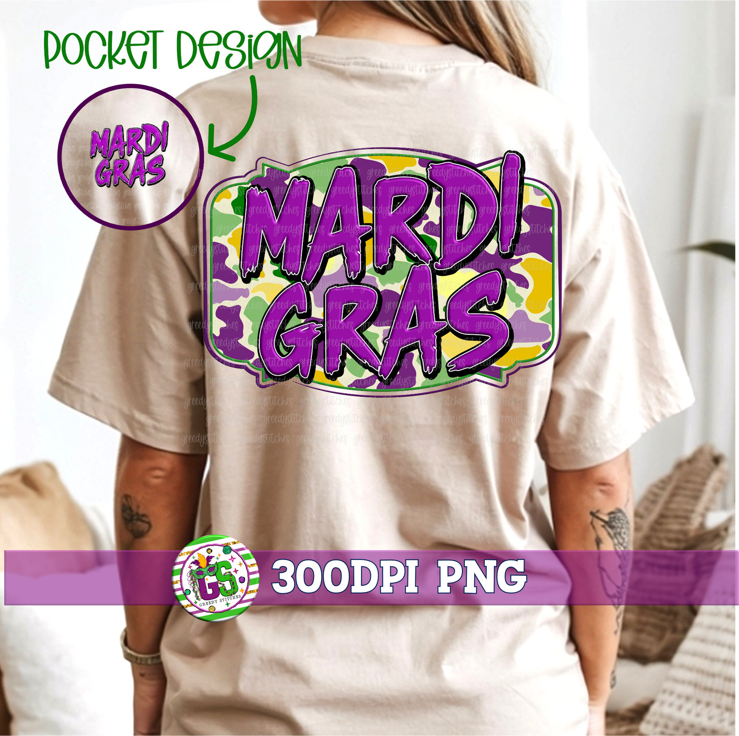 Mardi Gras Camo with Pocket PNG - Mardi Gras
