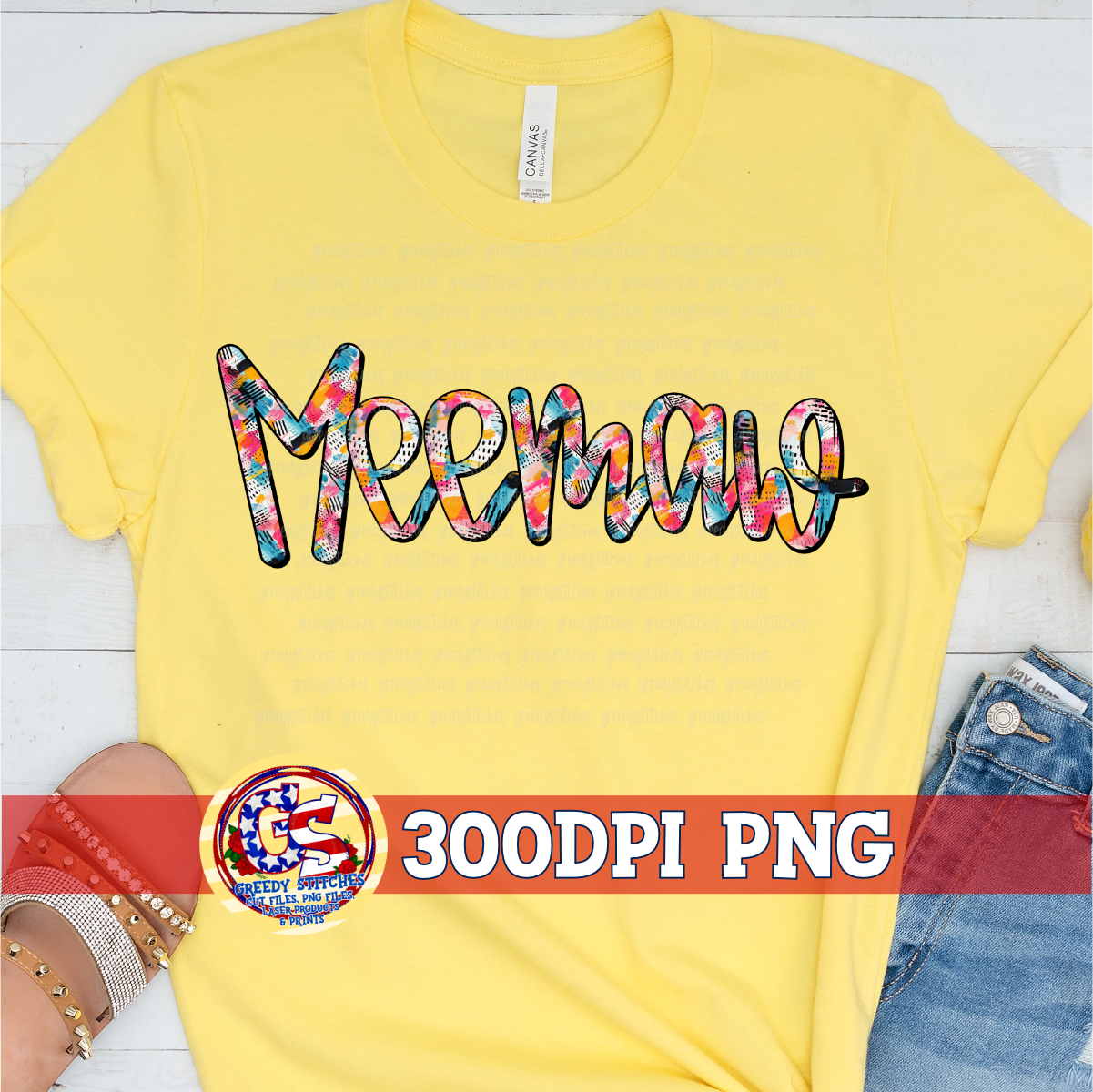 Meemaw Doodle Letters PNG