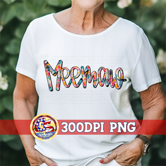 Meemaw Doodle Letters PNG