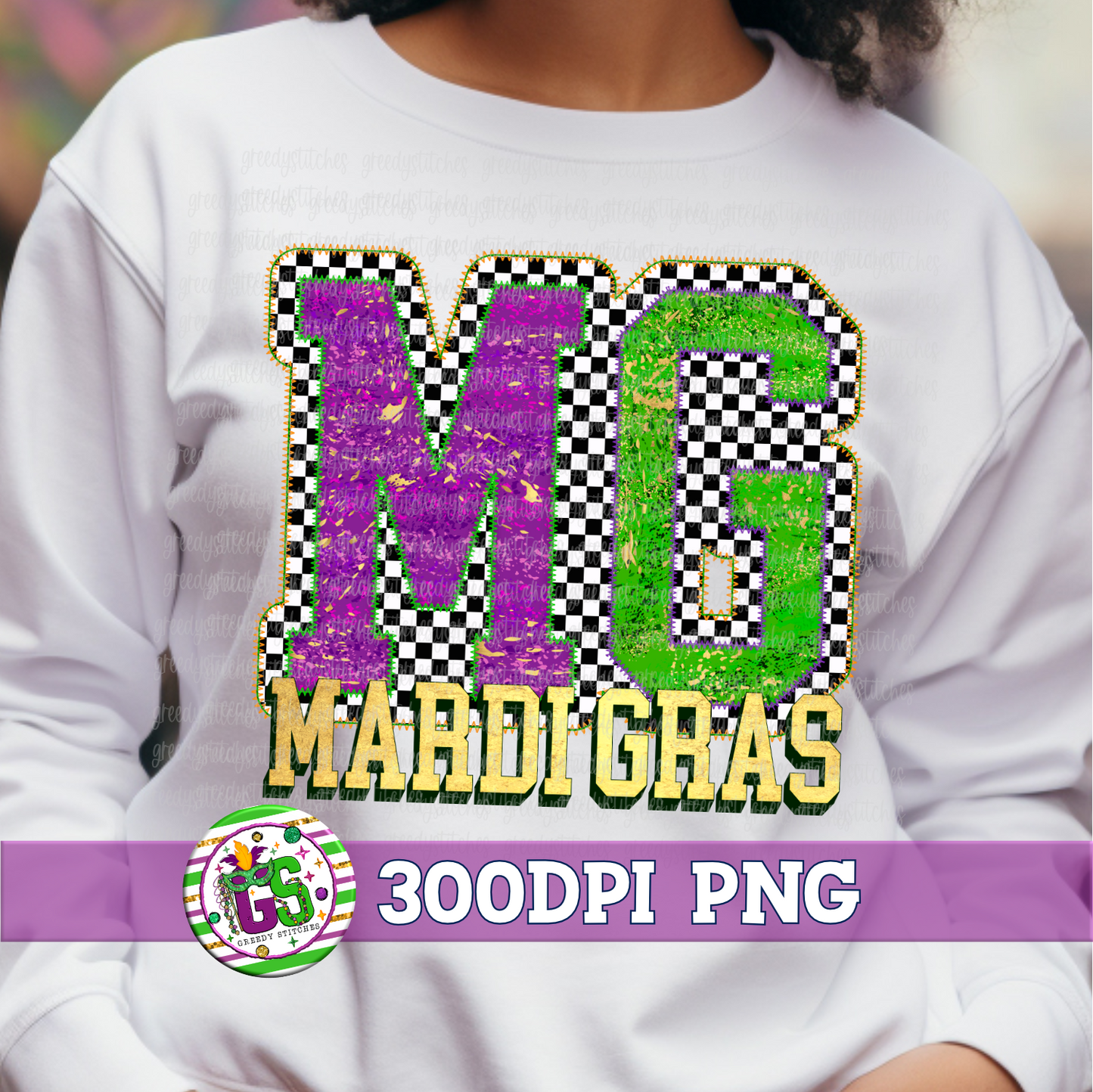 Mardi Gras Splatter Checker PNG - Mardi Gras