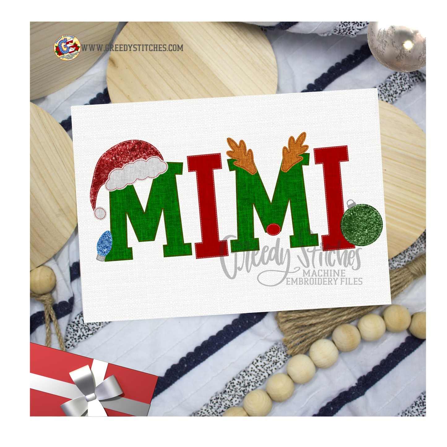 Christmas Applique Machine Embroidery Alpha and Extras