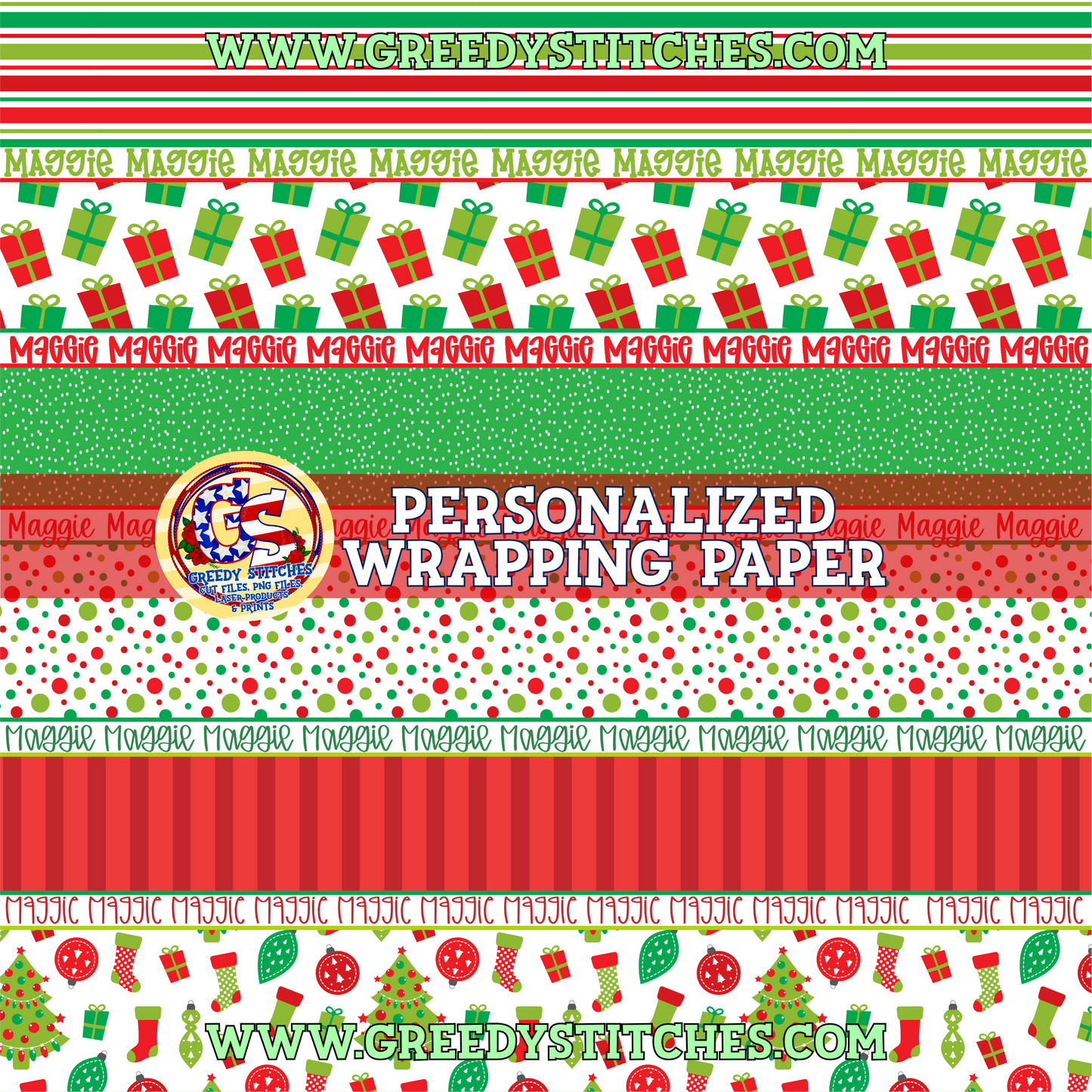 36" Gifts & Stockings Wrapping Paper