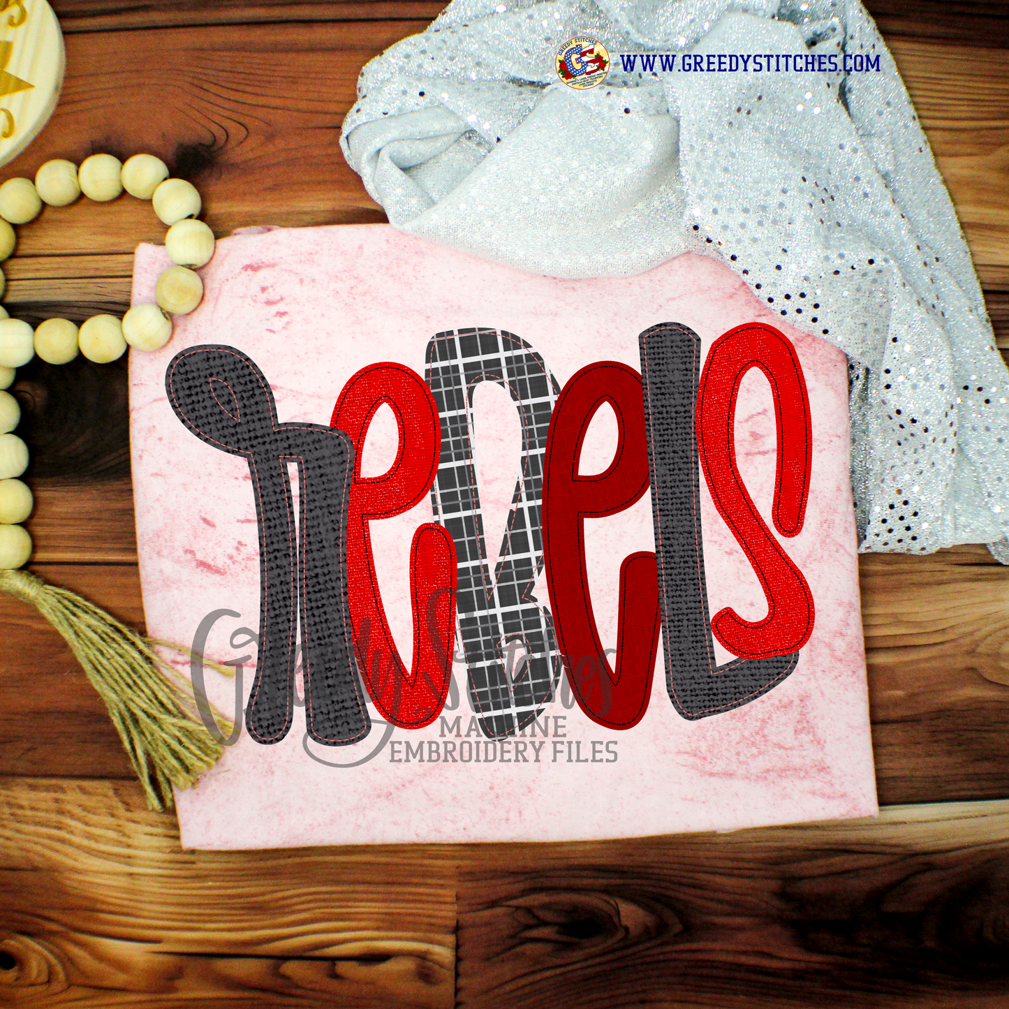 Rebels Lowercase Bean Stitch Applique Machine Embroidery Design