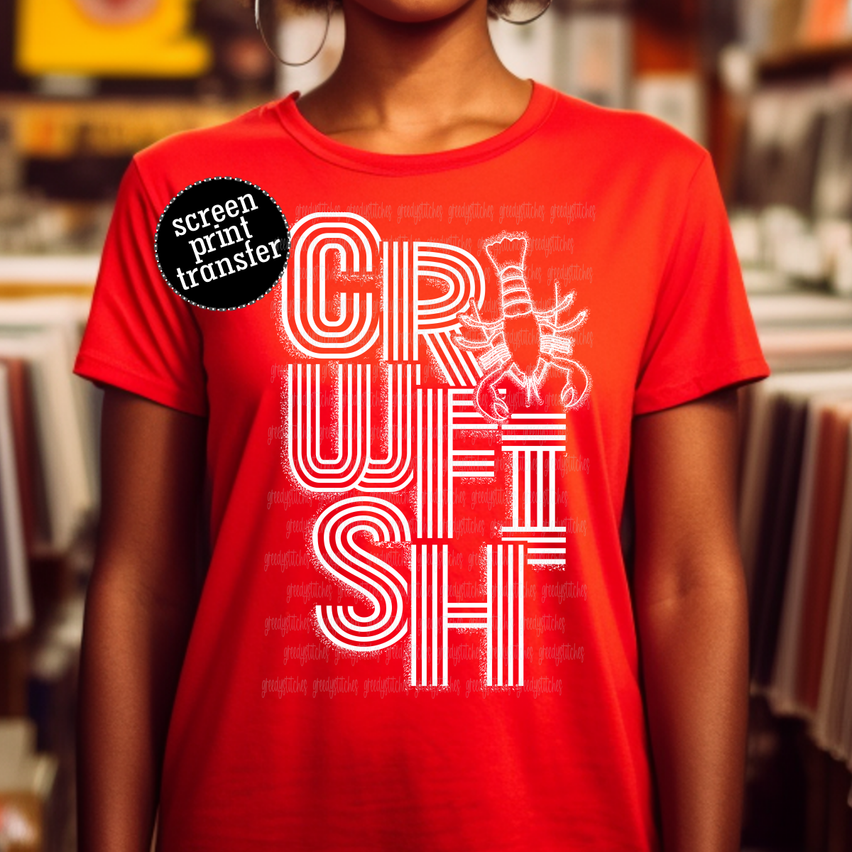 Crawfish Screen Print Transfer