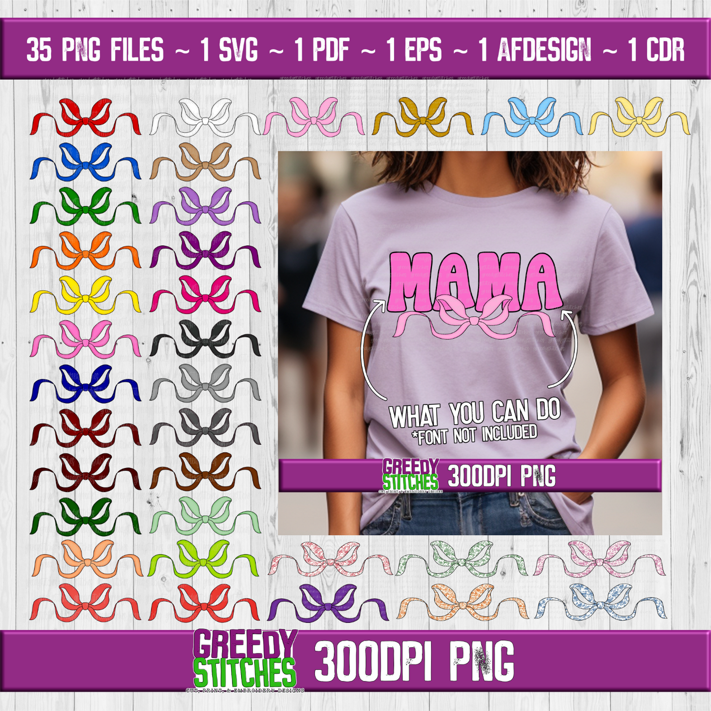 Coquette Bow Garland PNG Bundle - Coquette Bows