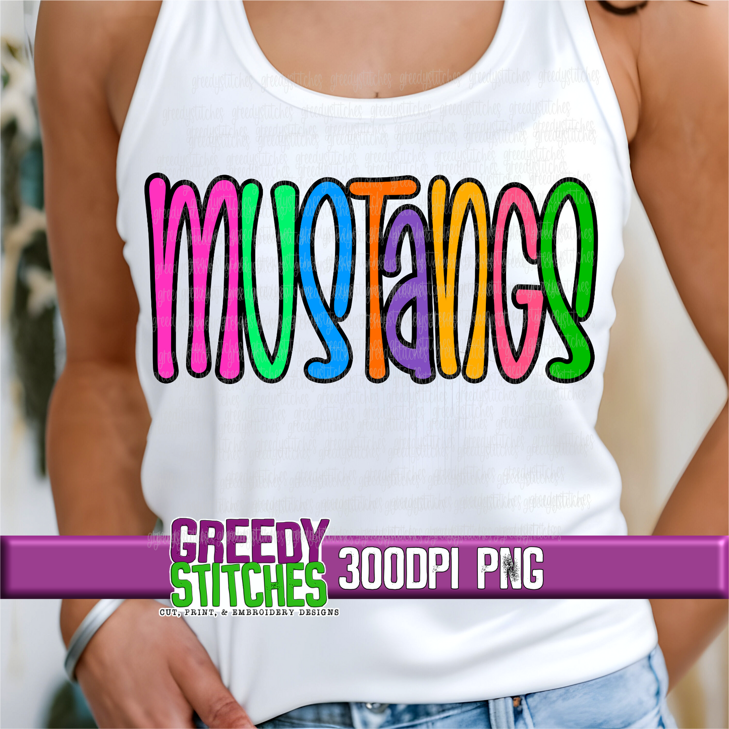 Neon Mustangs PNG