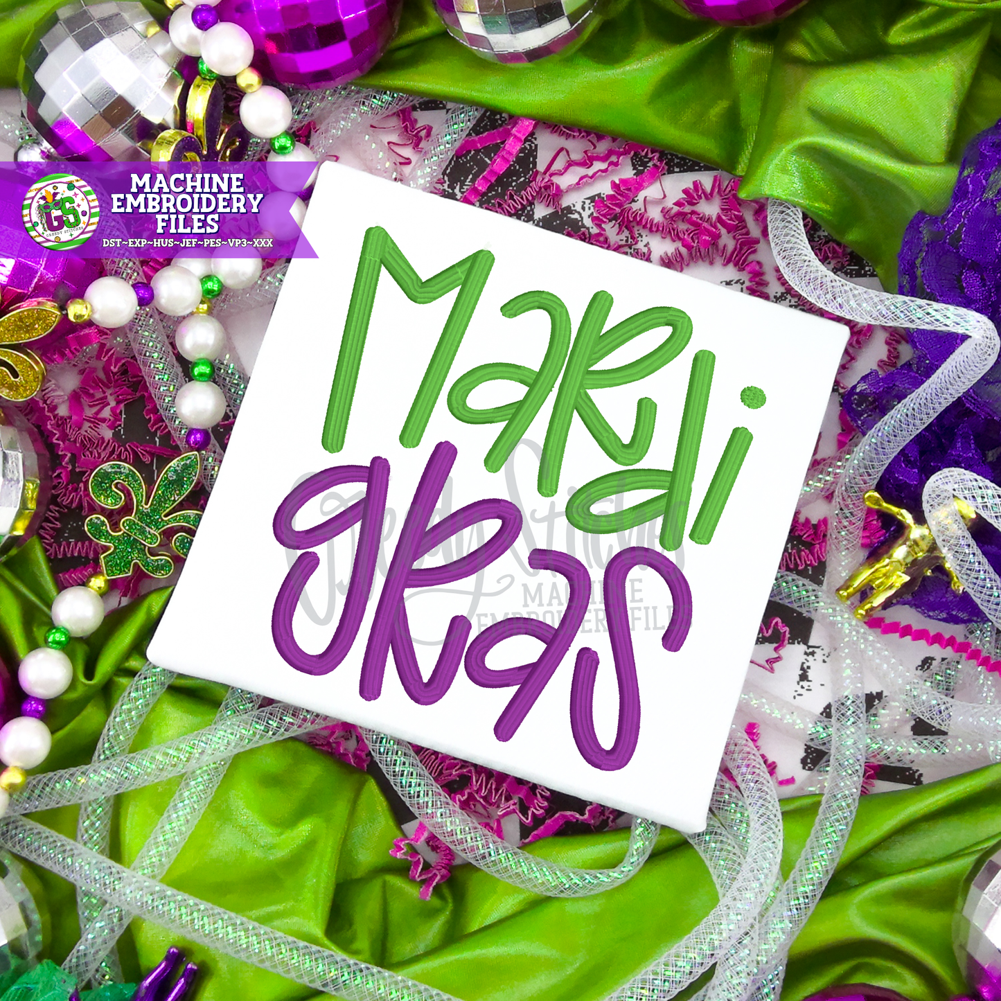 Wonky Mardi Gras for Machine Embroidery Design