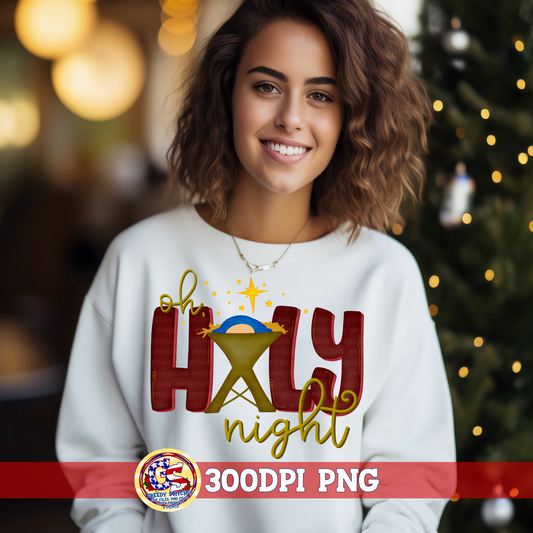 Oh Holy Night Manger PNG for Sublimation