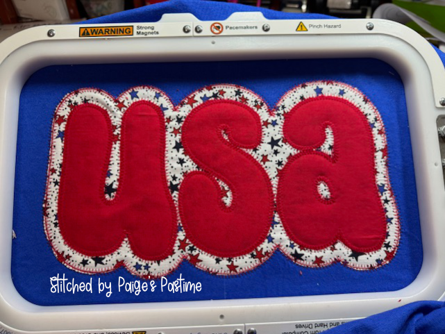 Groovy USA Double Applique Zig Zag Stitch Machine Embroidery Design