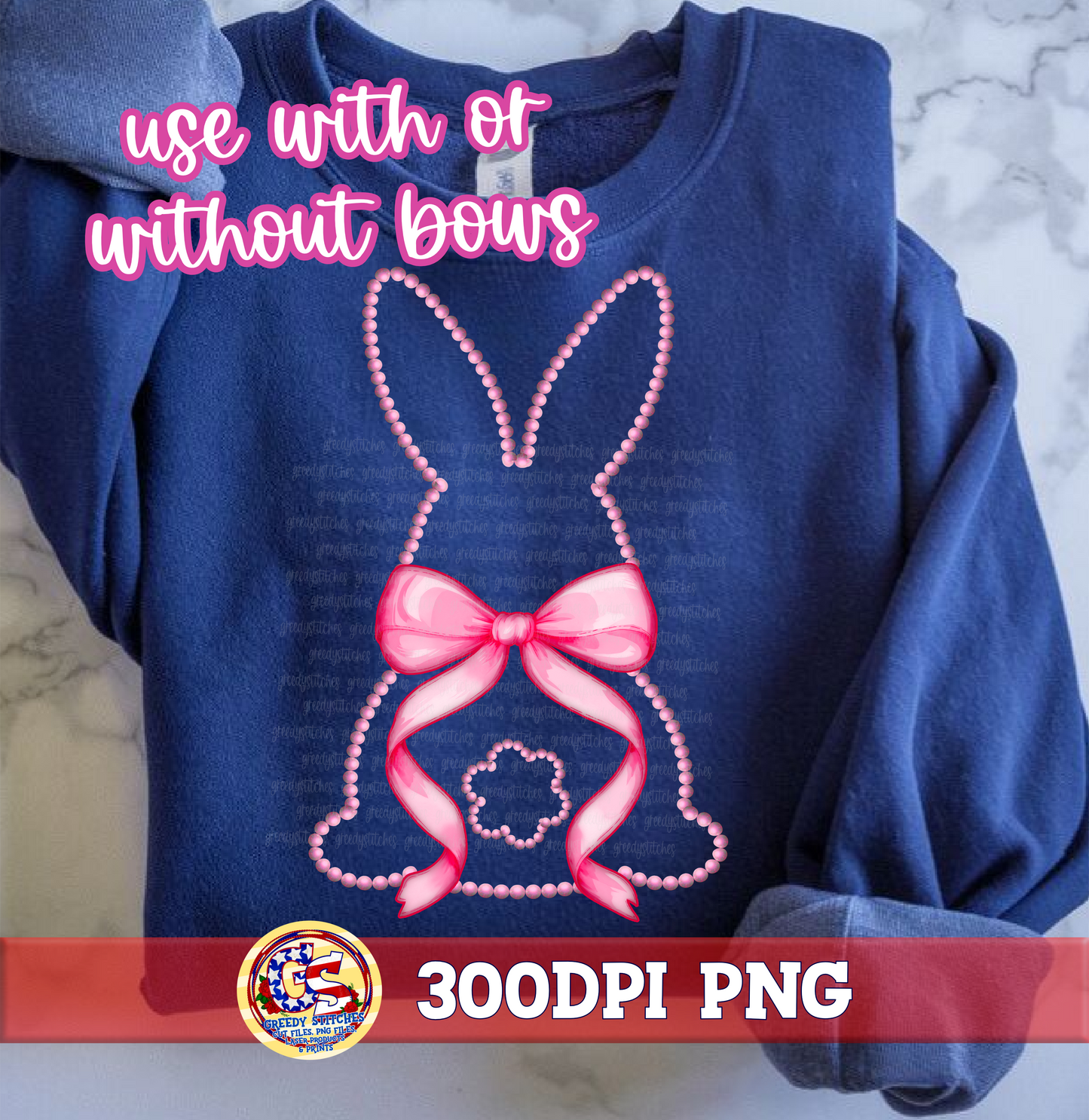 Pearl Bunny & Bow Bundle PNG - Easter PNG
