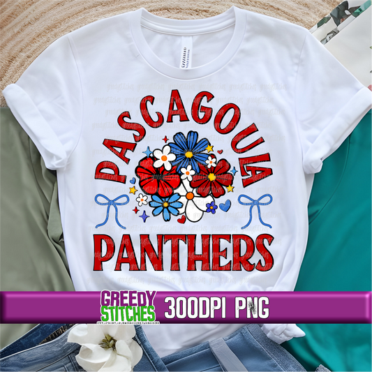 Floral Pascagoula Panthers PNG Set