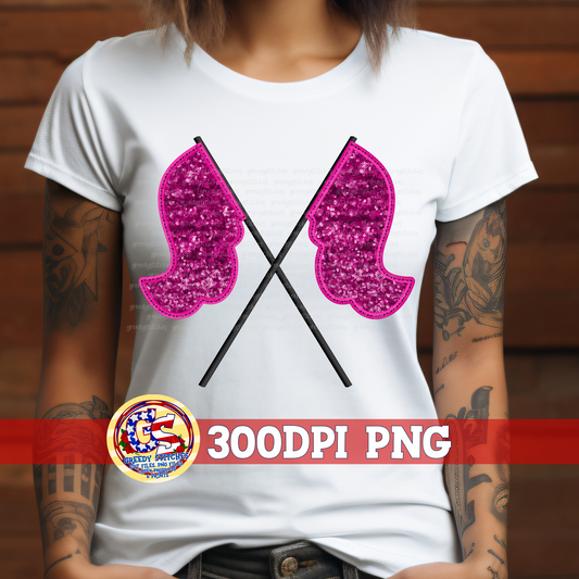 Color Guard Pink Faux Embroidery Sequins PNG