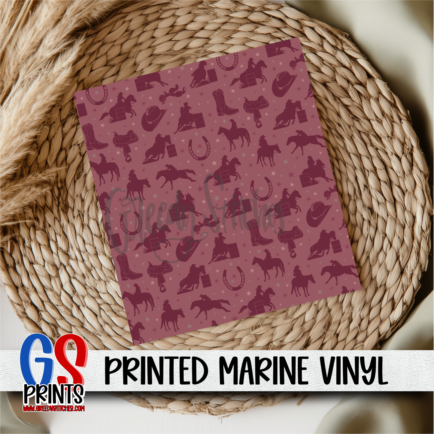 Pink Barrel Racer Marine Vinyl