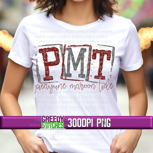 PMT Picayune Memorial Maroon Tide Stamp PNG