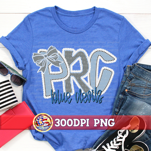 Pearl River Central Blue Devils PNG - Seersucker Ruffles Pearls