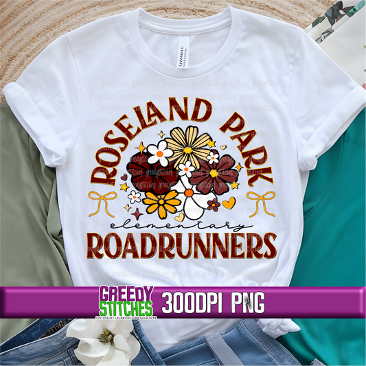 Floral Roseland Elementary Roadrunners PNG