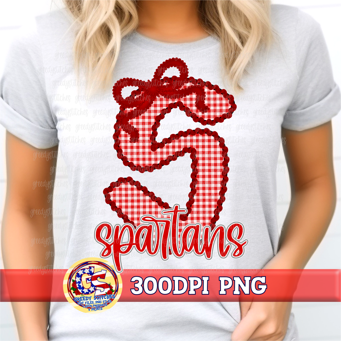 Saraland Spartans Ricrac and Gingham PNG