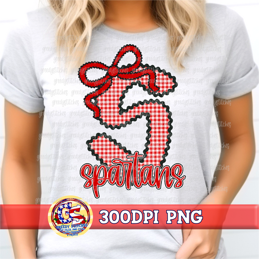 Saraland Spartans Ricrac and Gingham PNG