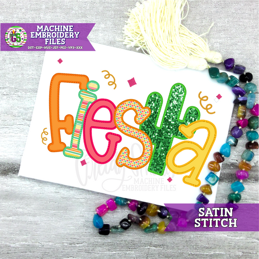 Fiesta Satin Stitch Machine Embroidery Design