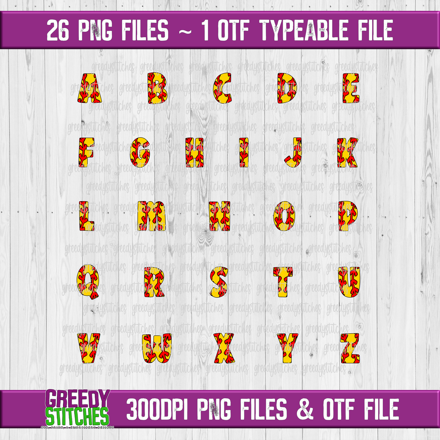 Softball Alpha PNG & OTF Files