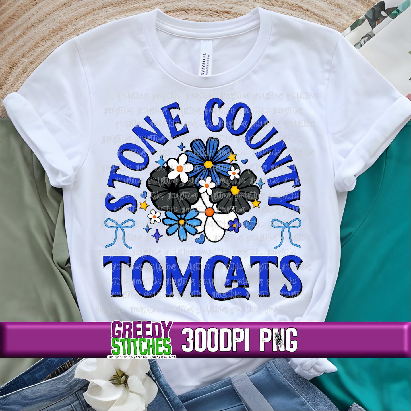 Floral Stone County Tomcats PNG Set