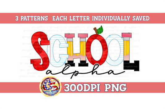 School Alpha Set PNG