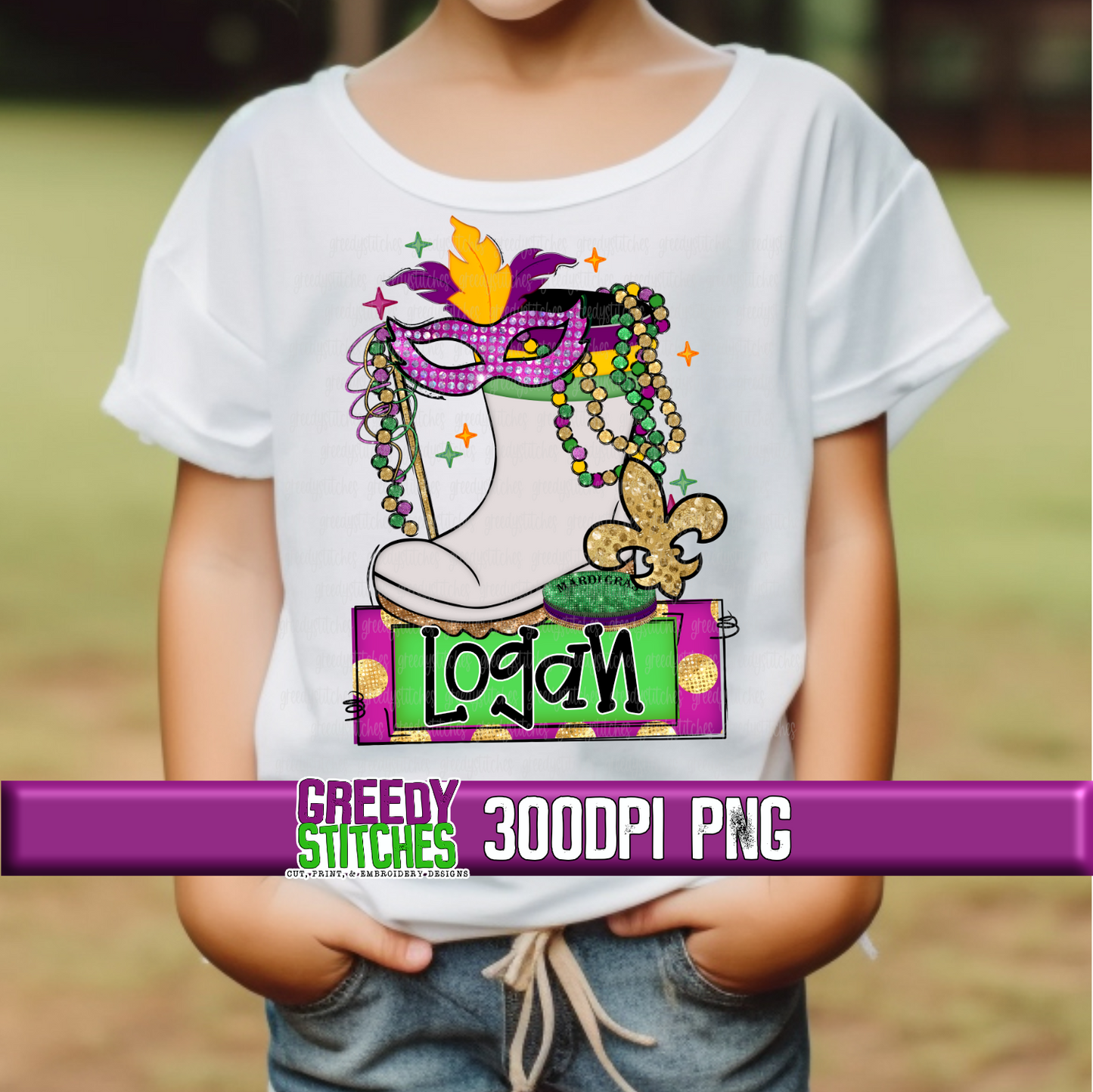 Mardi Gras Shrimp Boot with Name Plate PNG - Mardi Gras