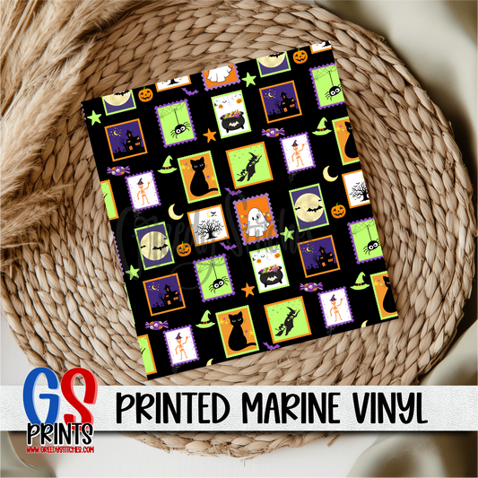 Halloween Stamps Print Marine Vinyl