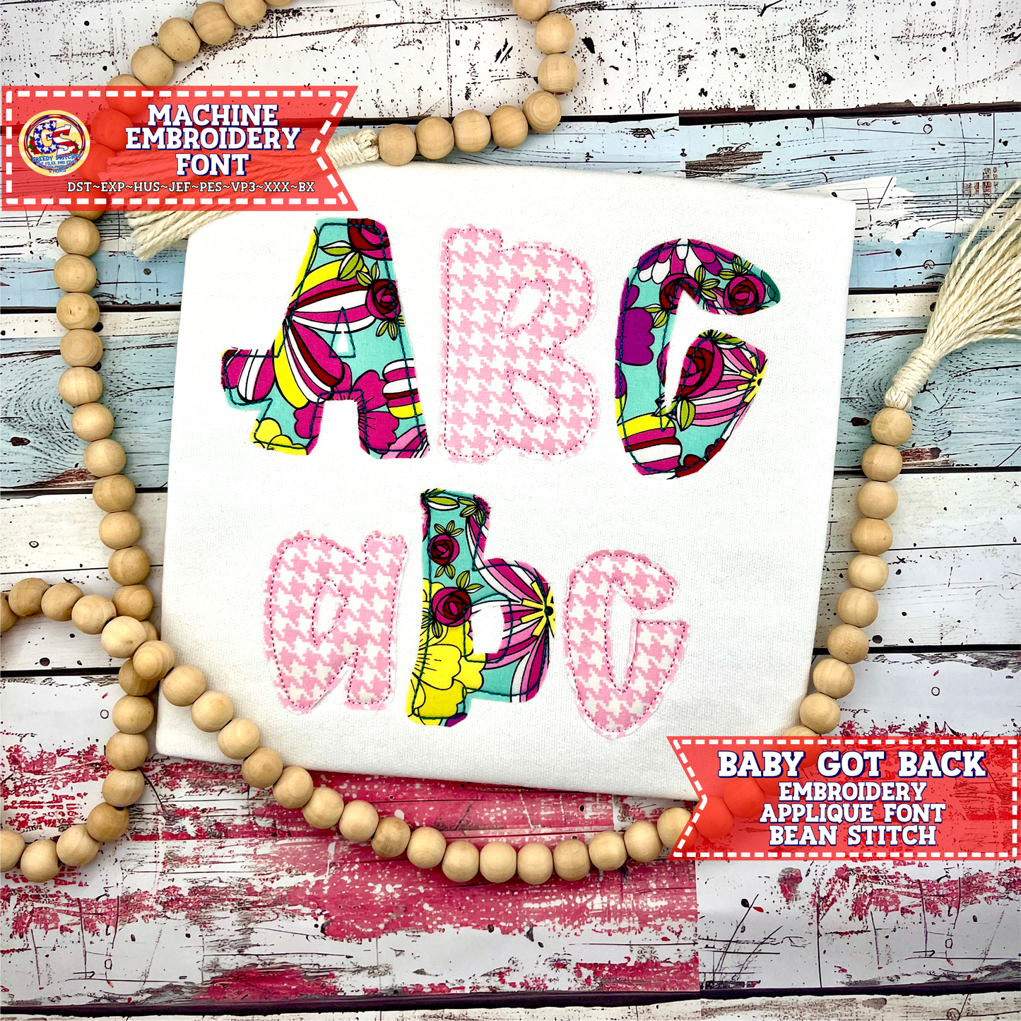Baby Got Back Embroidery Applique Font