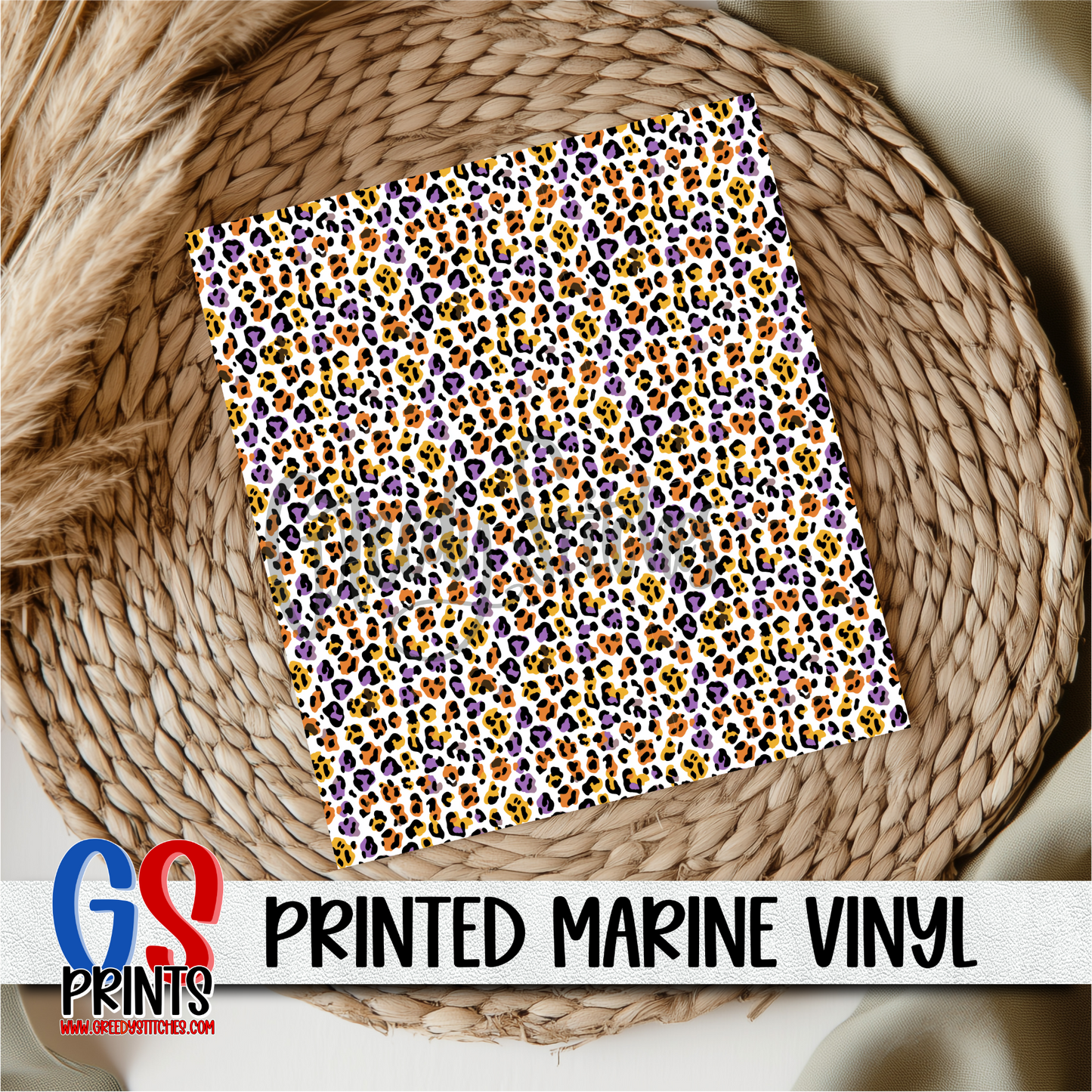 Halloween Leopard Print Purple Printed Marine Vinyl