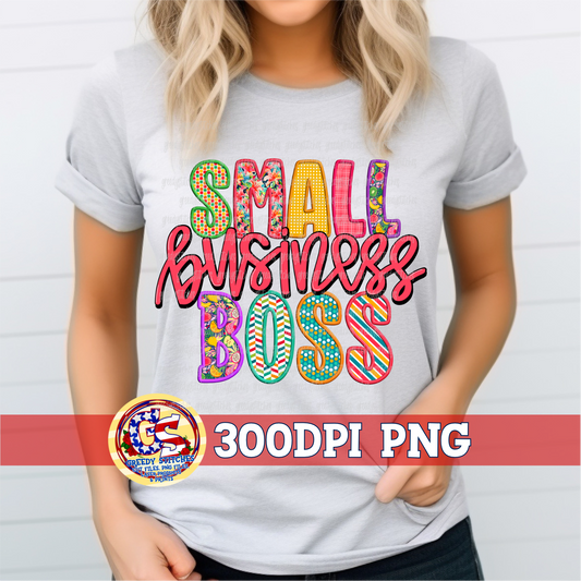 Faux Embroidery Small Business Boss PNG