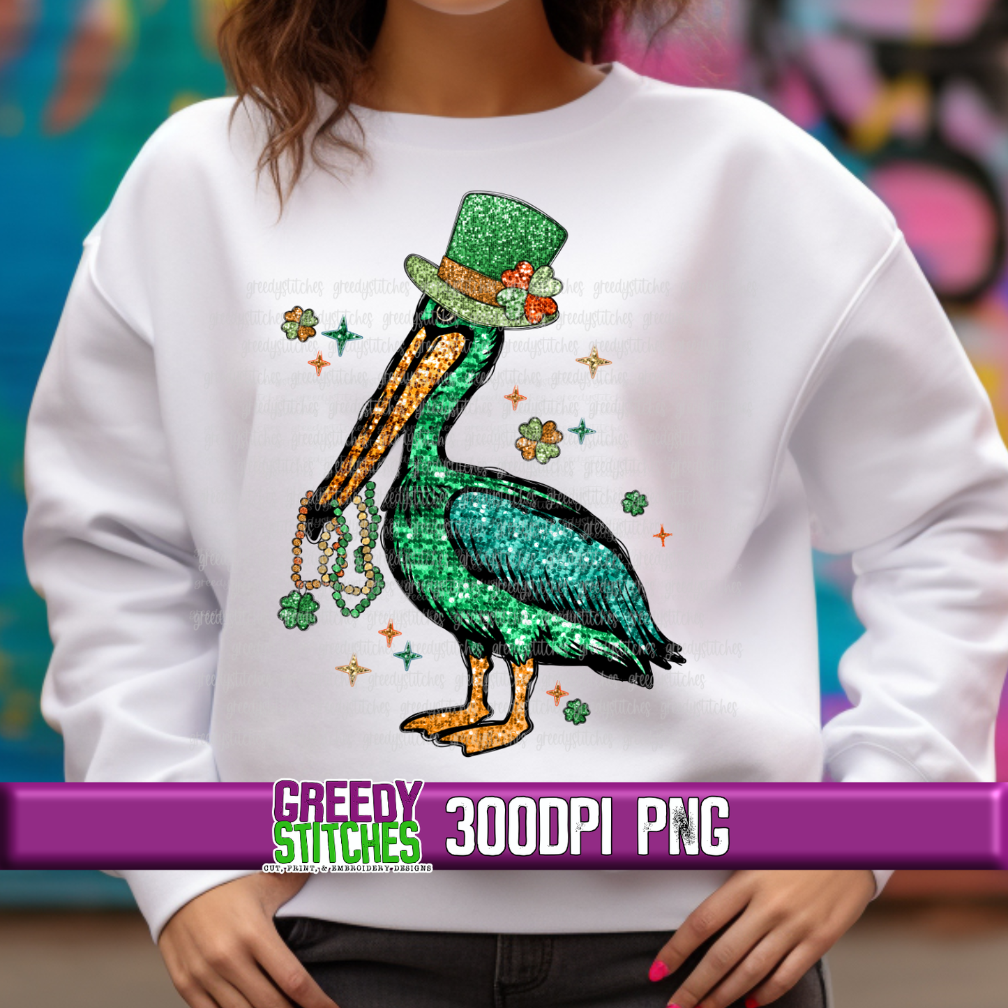 St. Patrick's Day Pelican PNG