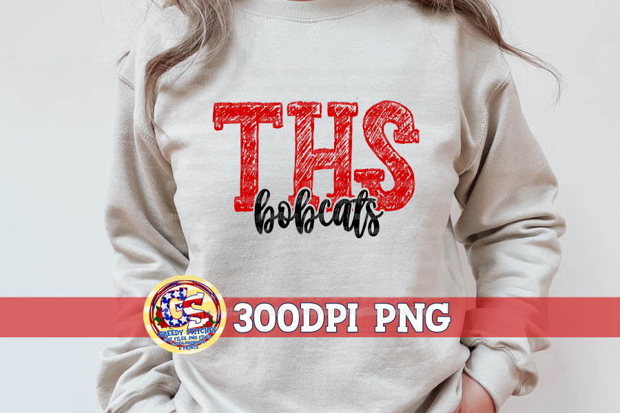 THS Bobcats Scribble PNG for Sublimation