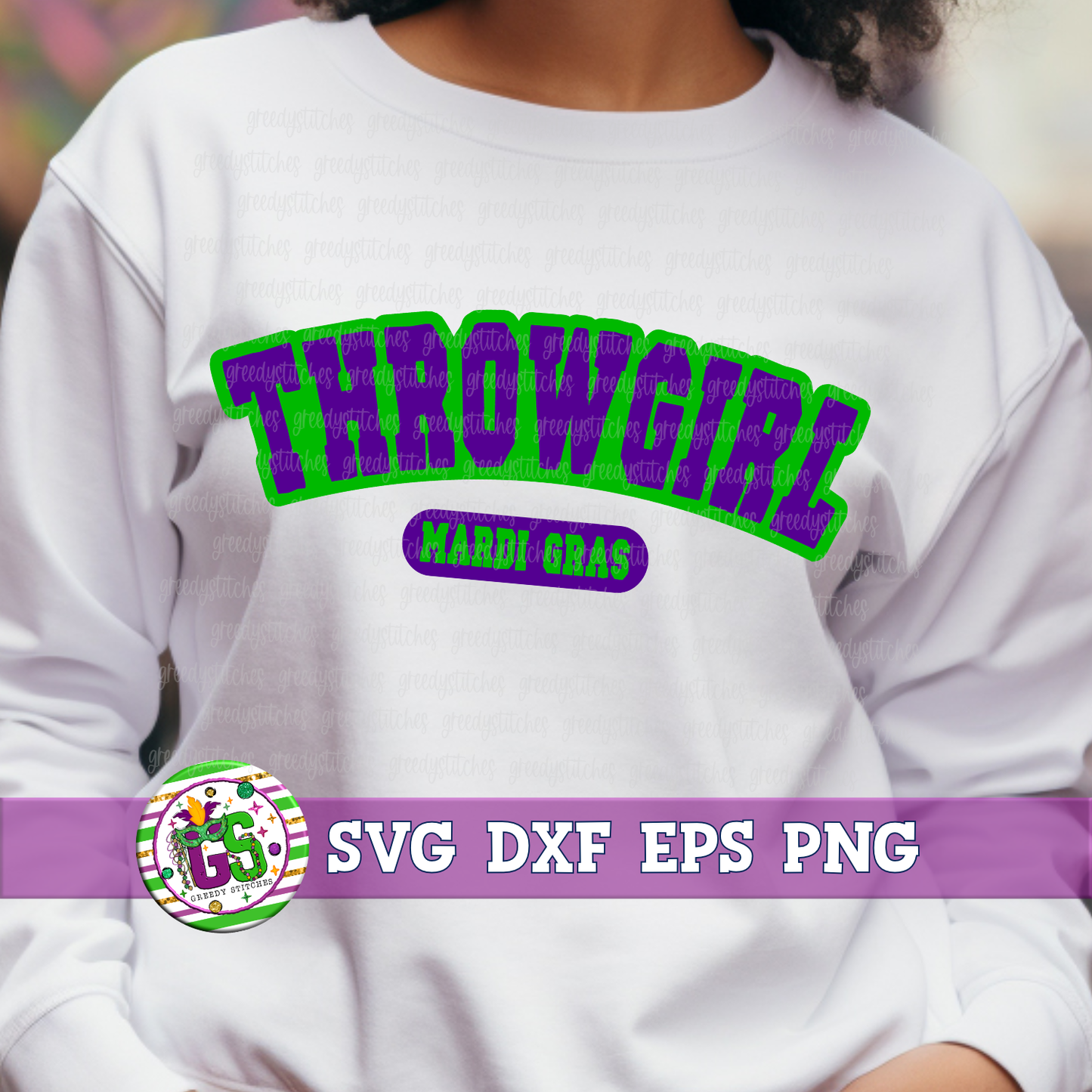 Throwgirl Mardi Gras SVG DXF EPS PNG - Mardi Gras