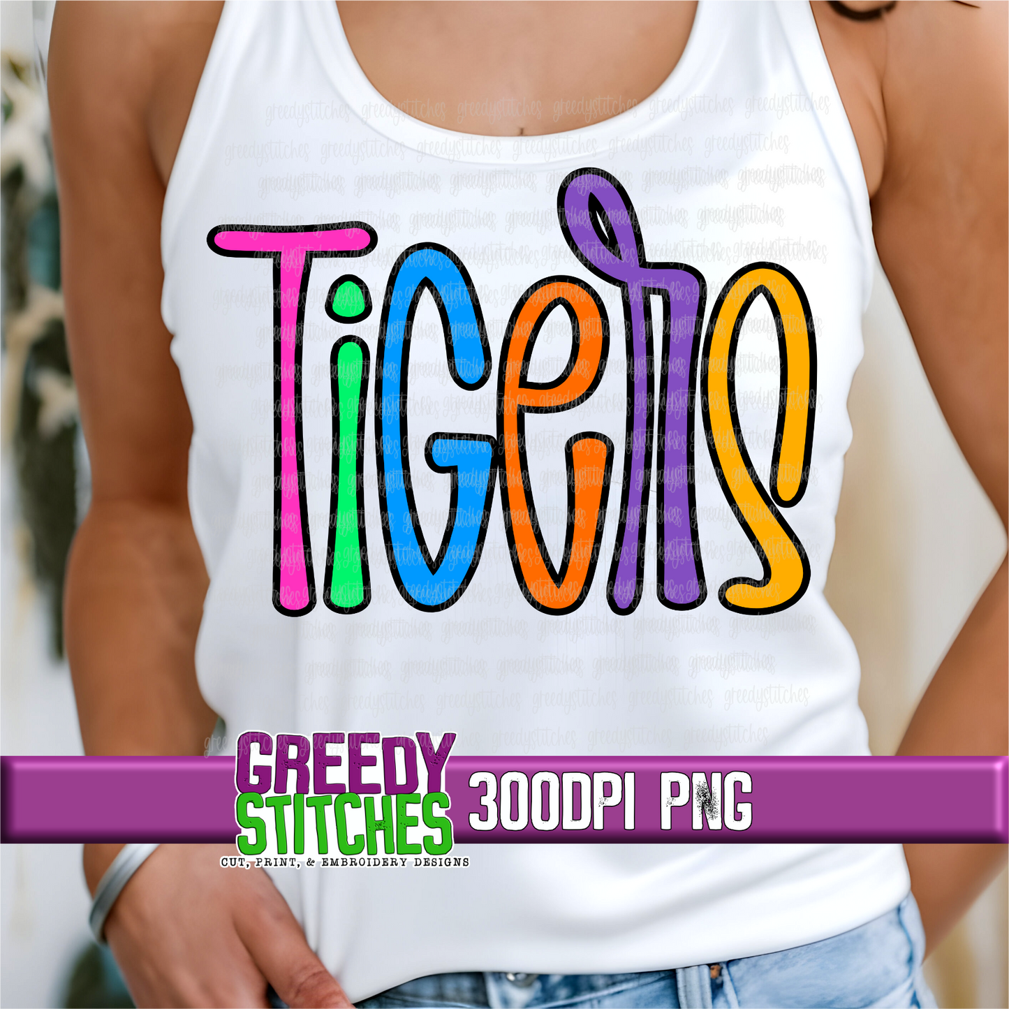 Neon Tigers PNG