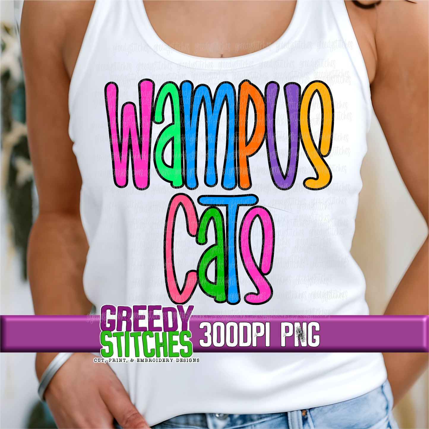 Neon Wampus Cats PNG