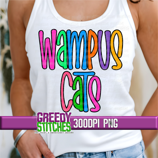 Neon Wampus Cats PNG