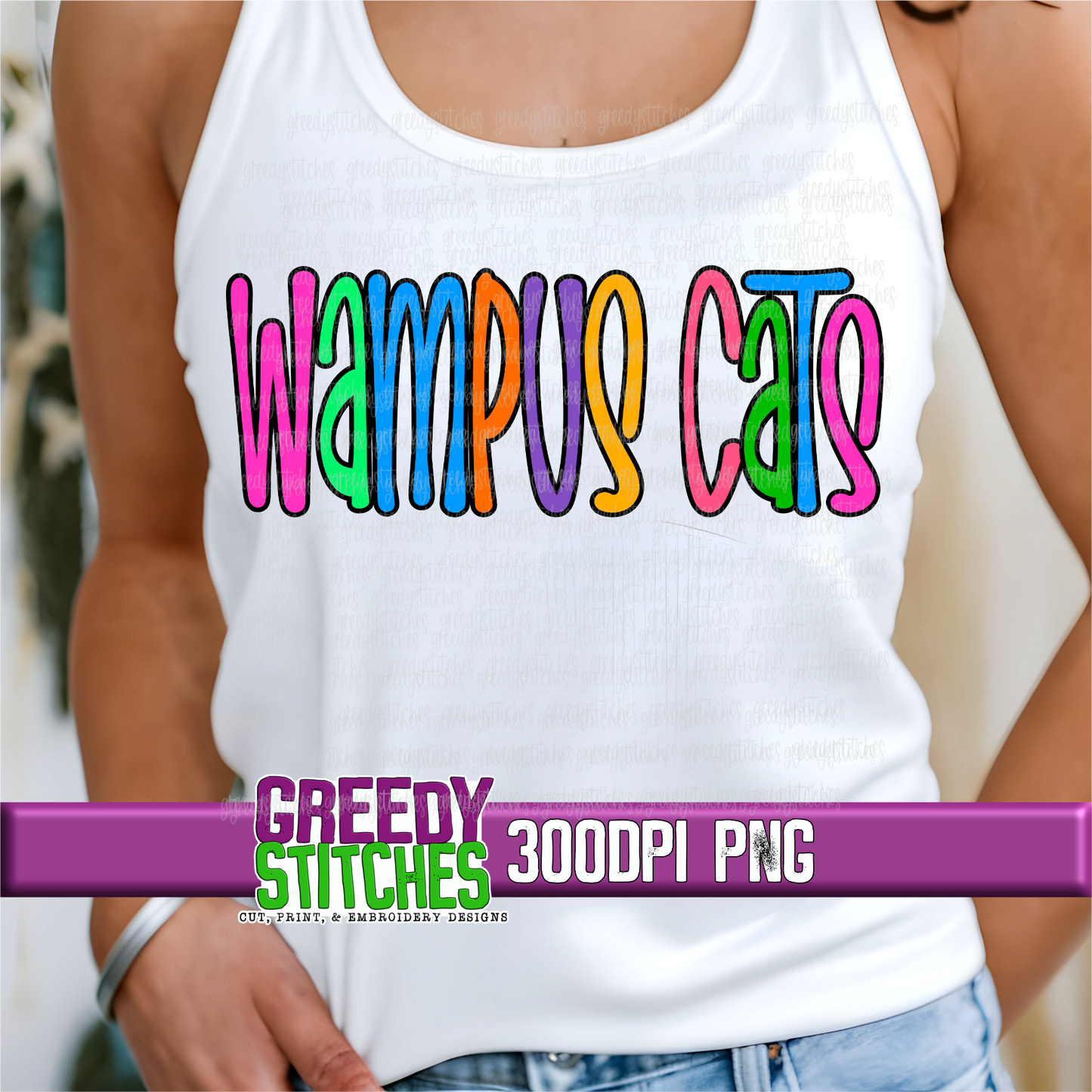 Neon Wampus Cats PNG