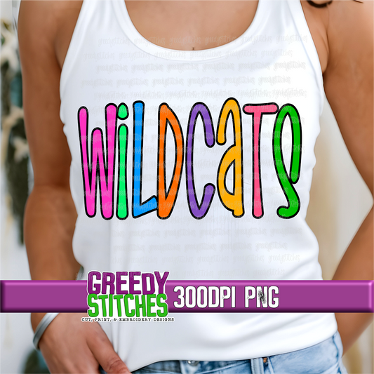 Neon Wildcats PNG