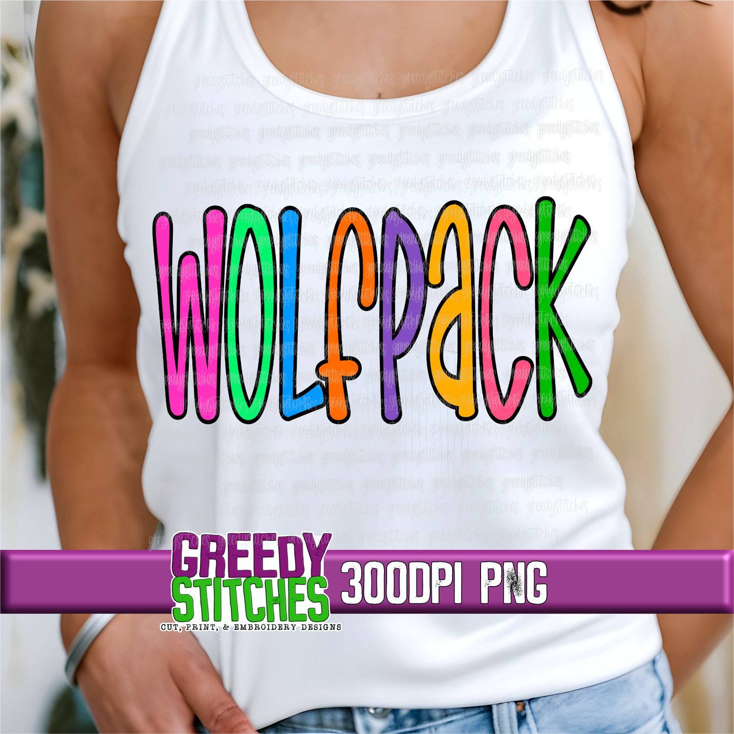 Neon Wolfpack PNG