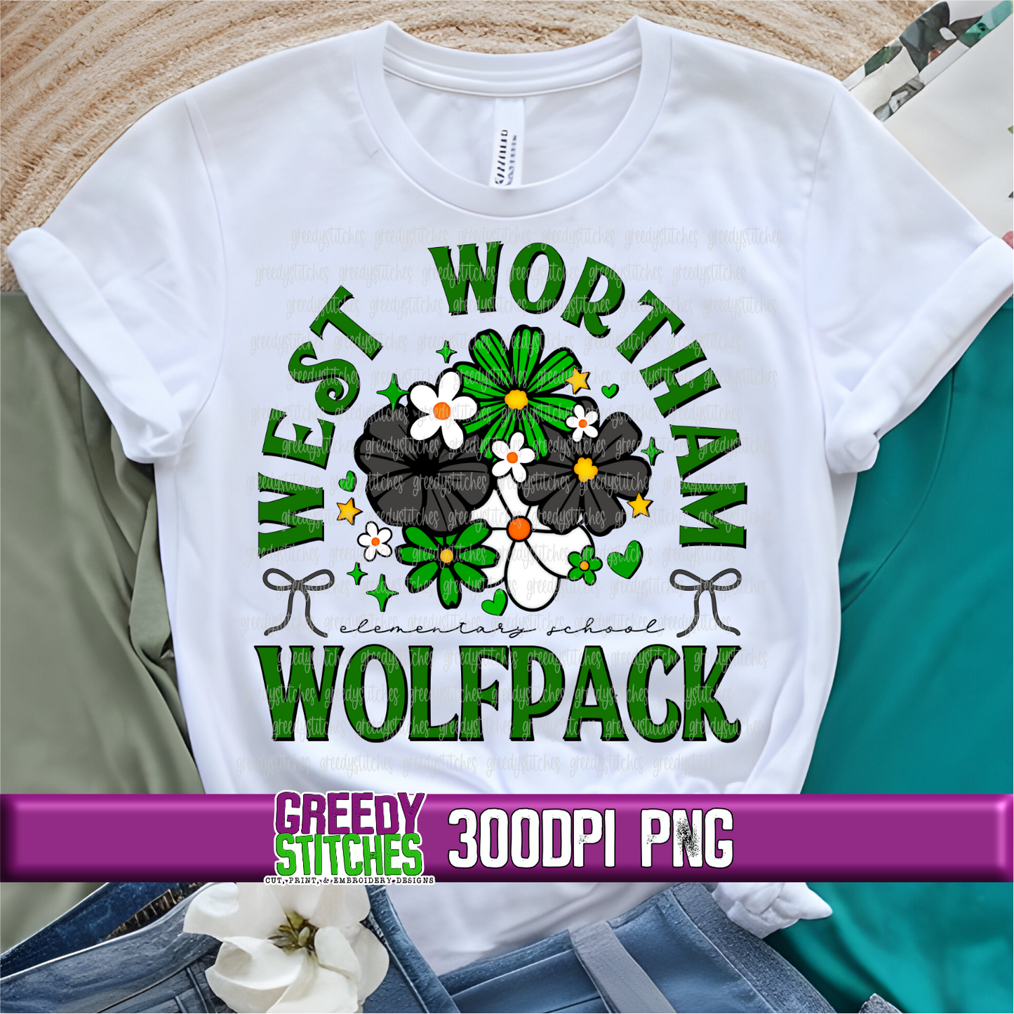 Floral West Wortham Wolfpack PNG Set