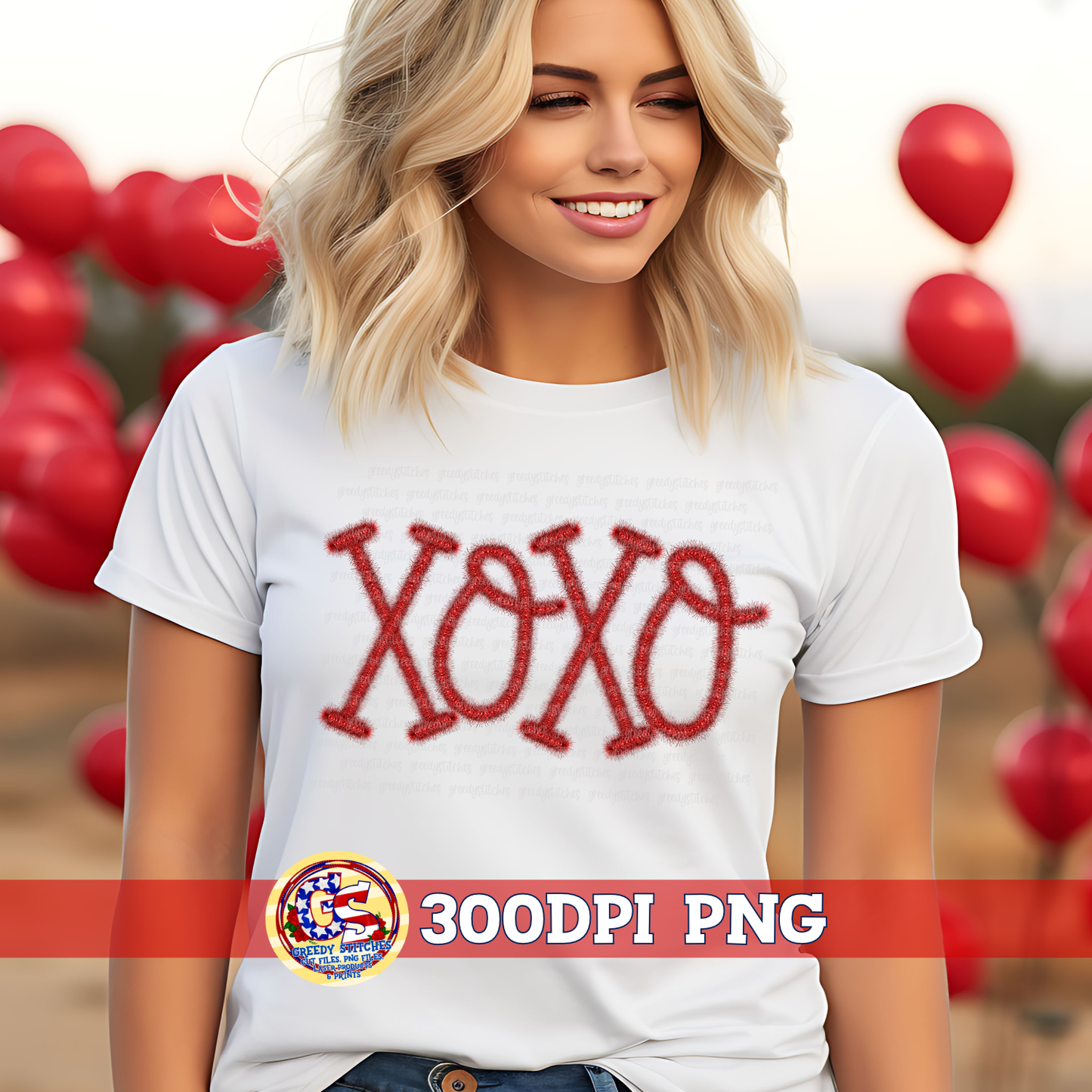 XOXO Faux Tinsel PNG